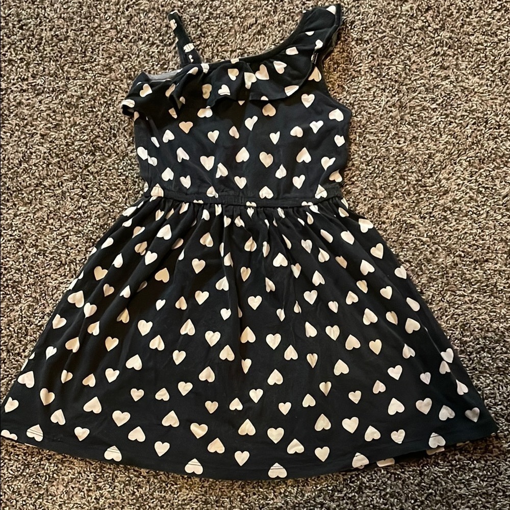 Carter's Black Dress with White Heart Pattern